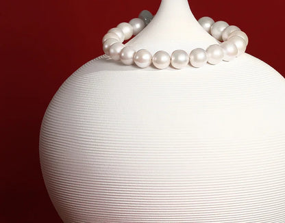 Hetian Jade & Freshwater Pearl Retractable Bracelet — Handmade Charm