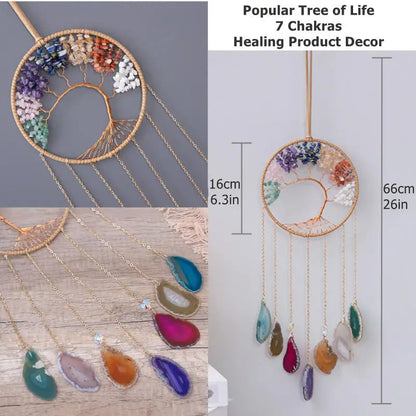 粉水晶生命之树捕光挂饰｜招爱转运能量水晶