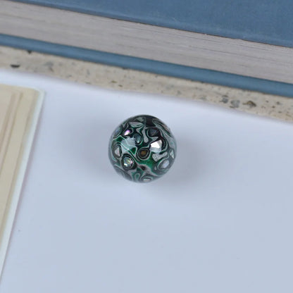 Antique Wood Circle Bracelet with Mother-of-Pearl Luck Charm