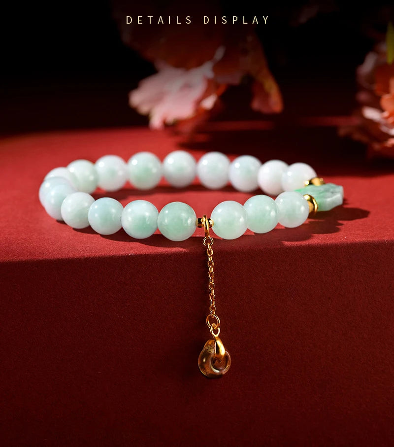 Natural Jade Ball Bracelet — Vintage Lucky Handmade Charm