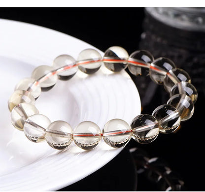 Natural Citrine 10-12mm Beaded Bracelet — Unisex Handmade