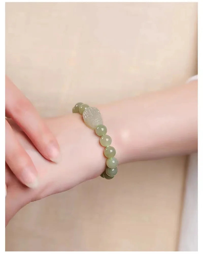 Hotan Blue Jade Couples Bracelet | Ethnic Brave Duo