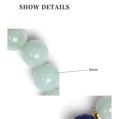 Natural Jadeite Agate Lapis Lazuli Beaded Bracelet for Women