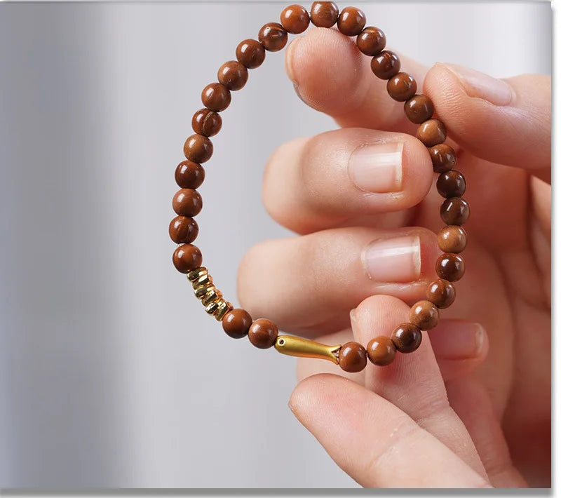 Ancient Bodhi Wood Bracelet — Single Circle DIY Lucky Beads