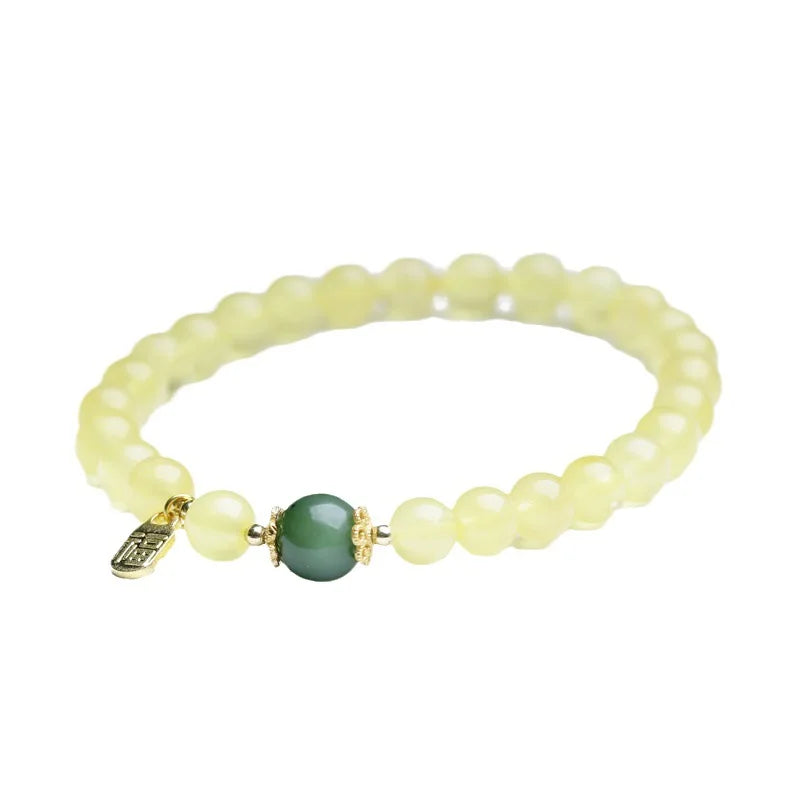 Beeswax & Hotan Jade Luck Bracelet — Single Loop Elegance