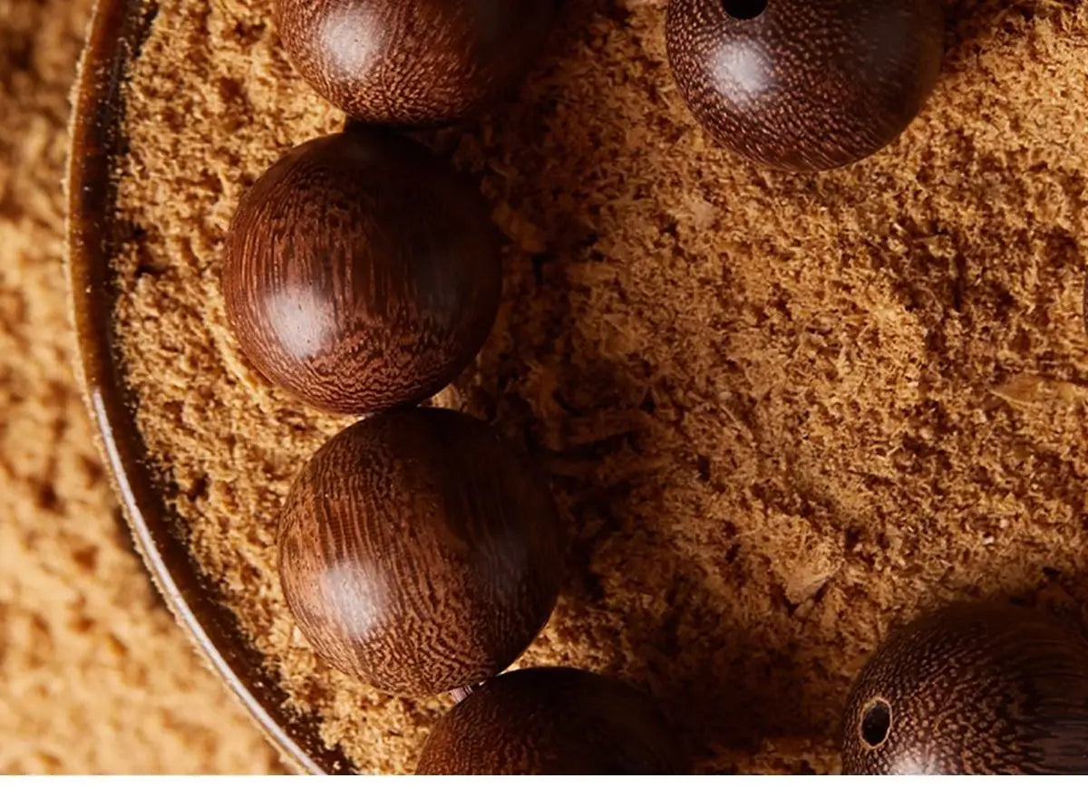 天然金丝楠木佛珠手串｜男女沉香木质念珠护身