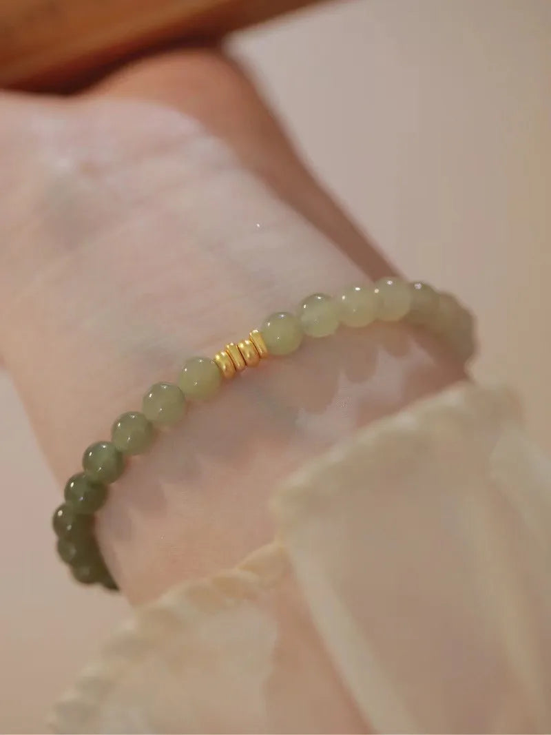Natural Hotan Gradient Round Bead Bracelet for Her
