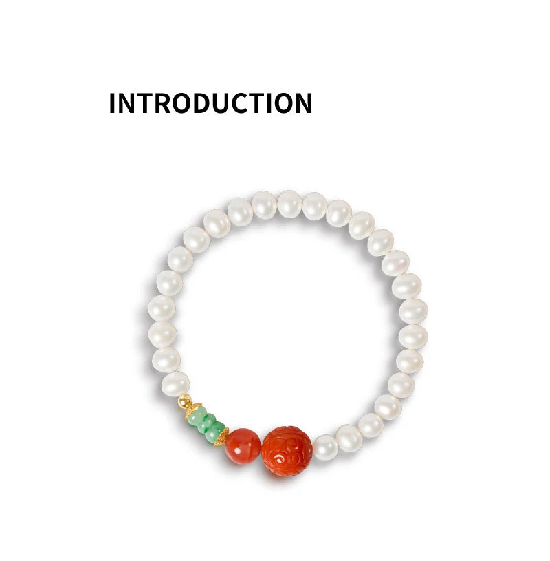 White Natural Freshwater Pearl Strand Bracelet｜Feng Shui Elegance