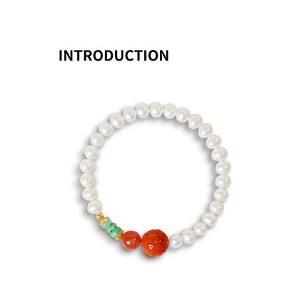 White Natural Freshwater Pearl Strand Bracelet｜Feng Shui Elegance