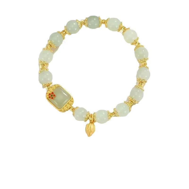 Natural Hetian Jade Bracelet – Elegant Vintage Wedding Gift