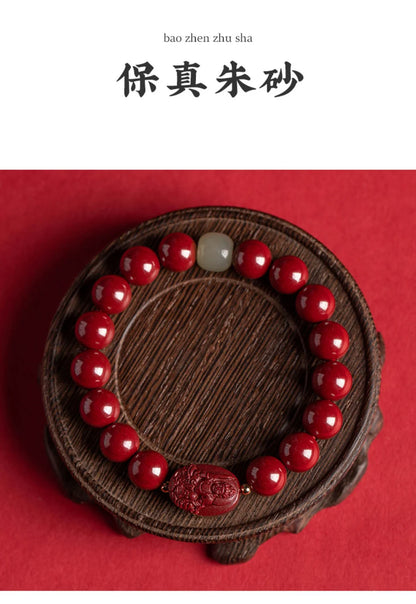 Cinnabar Zodiac Benmingfo Bracelet - Aventurine Amulet for Luck