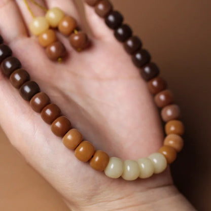 White Jade Bodhi Root Wrap Bracelet — Multi-Treasure