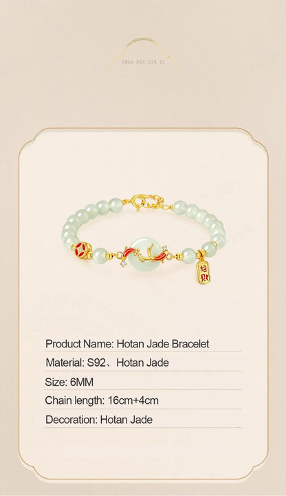Hetian Jade Green Pearl Bracelet | Luxury Ladies Gift Bracelet