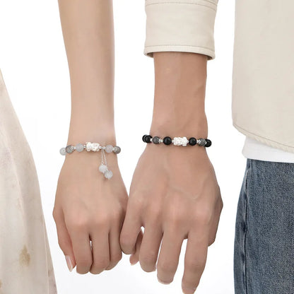 Clover Charm Rolo Chain Bracelet｜Italian-Style Silver Link