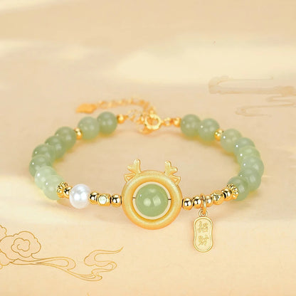 Hotan Jade Dragon Bracelet — Zodiac Birthday Gift