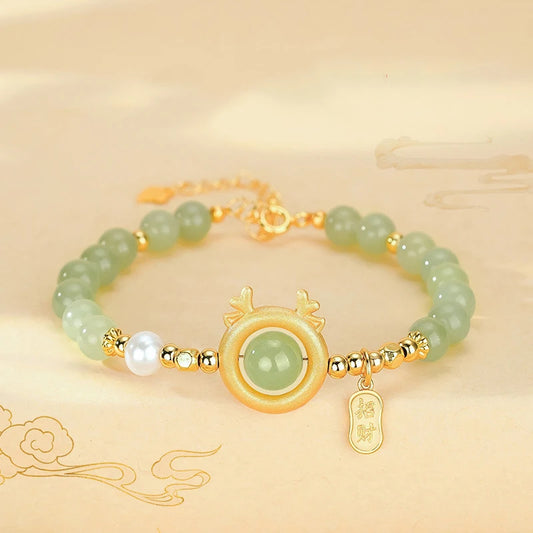 Hotan Jade Dragon Bracelet — Zodiac Birthday Gift