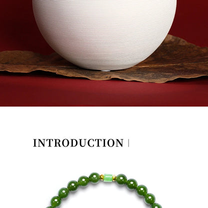 Hotan Jasper & Sterling Silver Hand-String Bracelet for Women