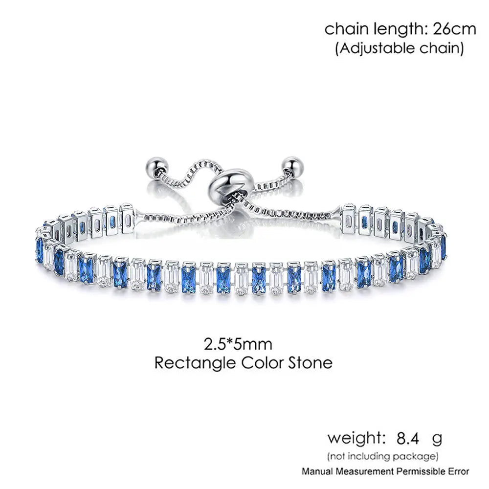 Mystic Blue Zirconia Adjustable Tennis Bracelet