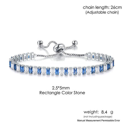 Mystic Blue Zirconia Adjustable Tennis Bracelet
