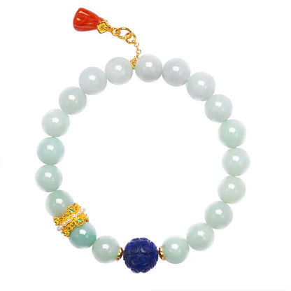 Natural Jadeite Agate Lapis Lazuli Beaded Bracelet for Women