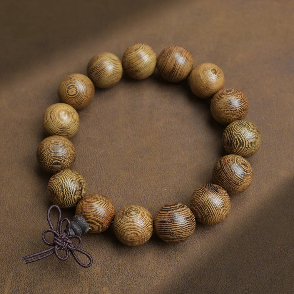 Old Seasoned Chicken Wing Wooden Buddha Prayer Beads Pieces Wind Men And Women Bracelet Holding Gift  Wooden jewelry