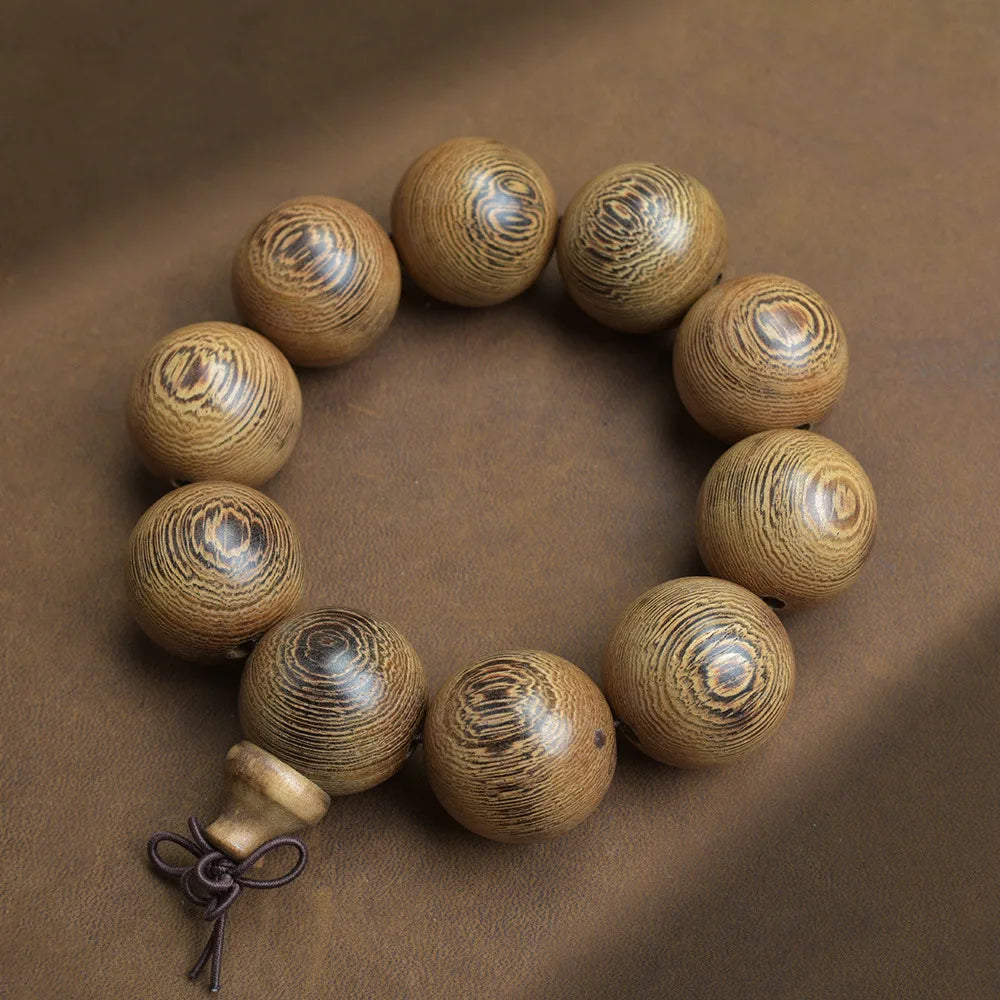 Old Seasoned Chicken Wing Wooden Buddha Prayer Beads Pieces Wind Men And Women Bracelet Holding Gift  Wooden jewelry