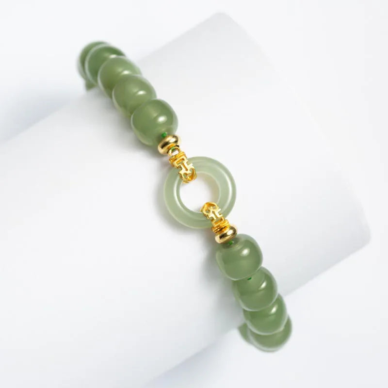 Hetian Jade Bohemian Vintage Bell Bead Bracelet