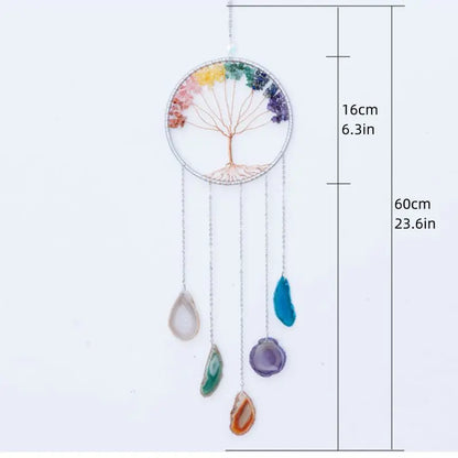 粉水晶生命之树捕光挂饰｜招爱转运能量水晶