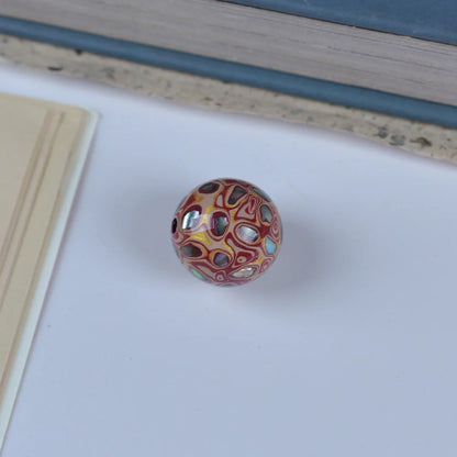 Antique Wood Circle Bracelet with Mother-of-Pearl Luck Charm