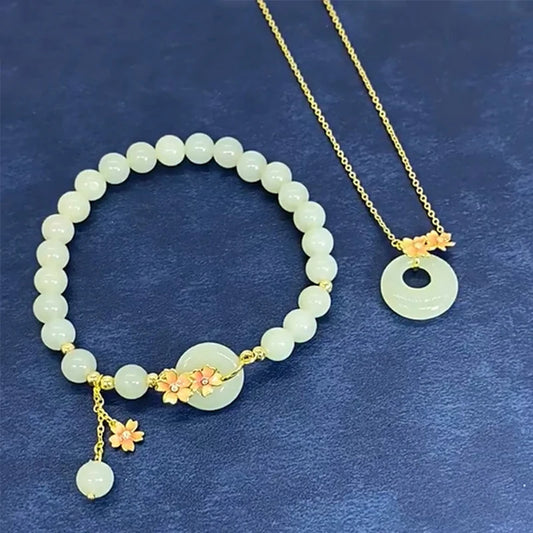 Hotan Peach Jade S925 Bracelet — Forest Aura Feng Shui