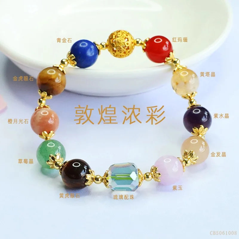 Multicolor Tiger Eye Crystal Bracelet — 10mm Lucky Strand