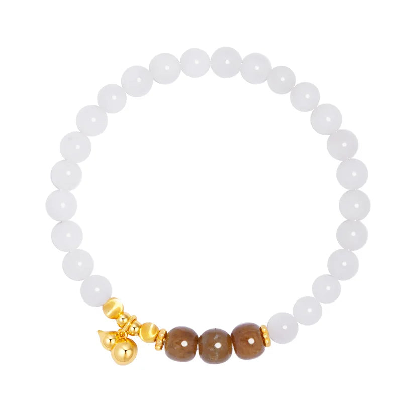 White Hotan Jade Adjustable Bracelet — Luxury Feng Shui Beads
