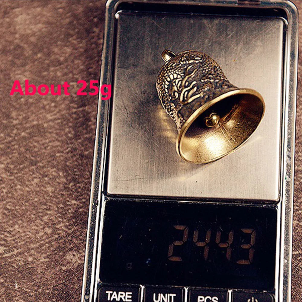 复古黄铜龙纹风水铃挂饰｜小巧镇煞纳福桌面门挂摆件