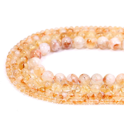 天然黄水晶圆珠手串/串珠｜4/6/8/10mm 开运能量水晶DIY