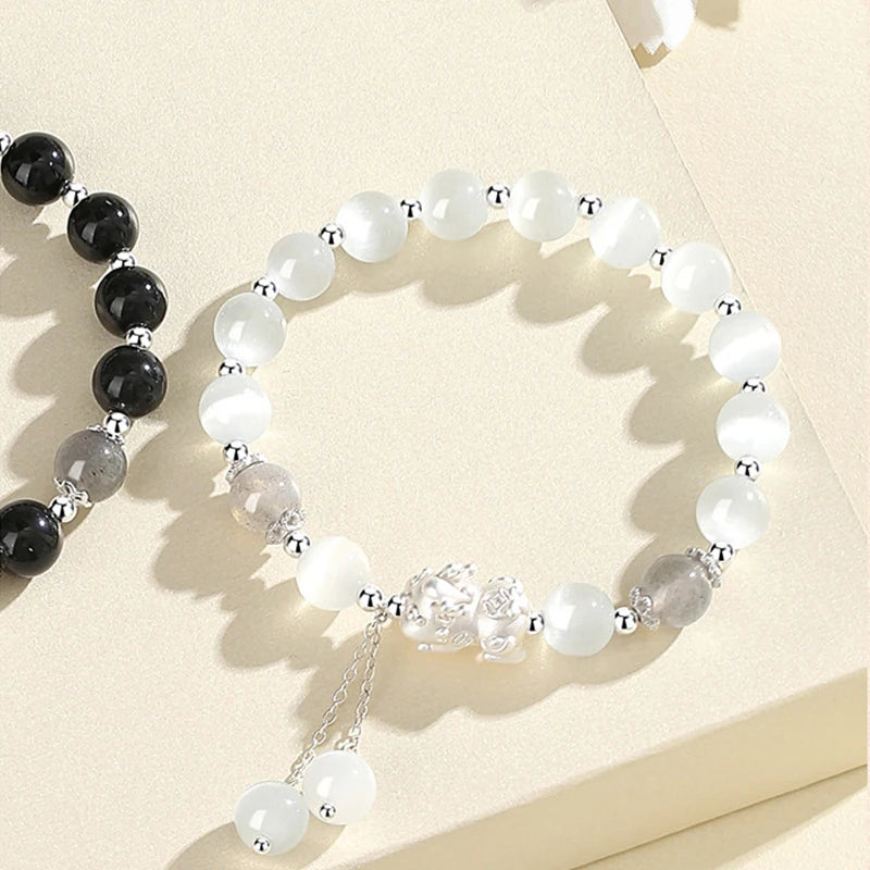 Clover Charm Rolo Chain Bracelet｜Italian-Style Silver Link