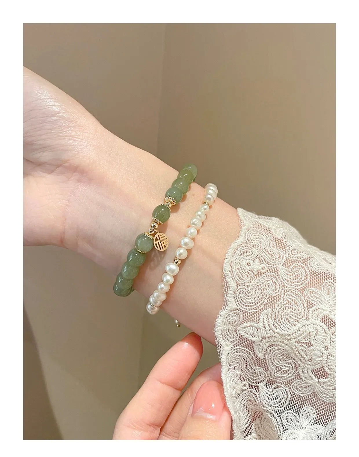 Purple Hetian Jade Wedding Bracelet｜Natural Beaded Strand for Women