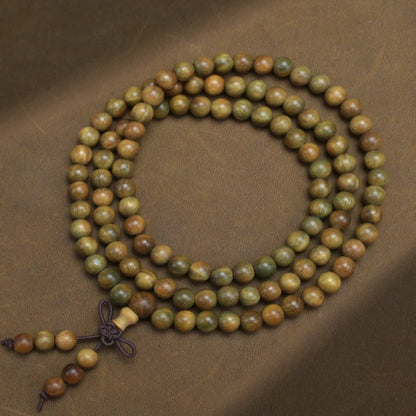 Green Buddha Sandalwood Bracelet — Ethnic Feng Shui Charm