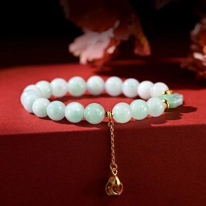 Natural Jade Ball Bracelet — Vintage Lucky Handmade Charm