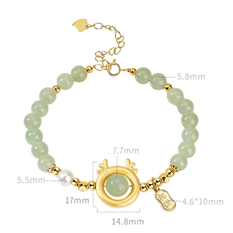 Hotan Jade Dragon Bracelet — Zodiac Birthday Gift