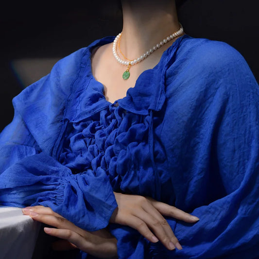 Freshwater Pearl Double-Circle Choker Pendant Premium