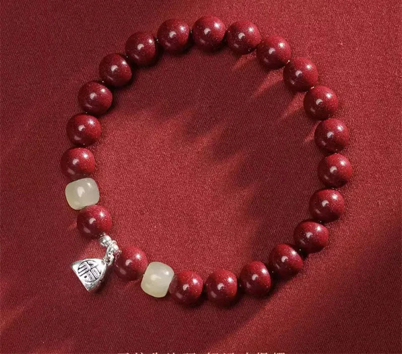 Cinnabar Ben Ming Nian Red-Rope Wealth Amulet Bracelet