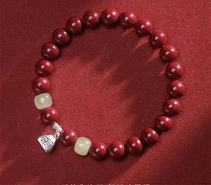 Cinnabar Ben Ming Nian Red-Rope Wealth Amulet Bracelet