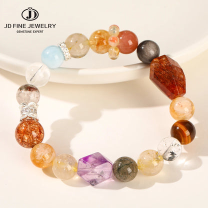 Rutilated Quartz Wealth & Luck Stretch Bracelet for Women