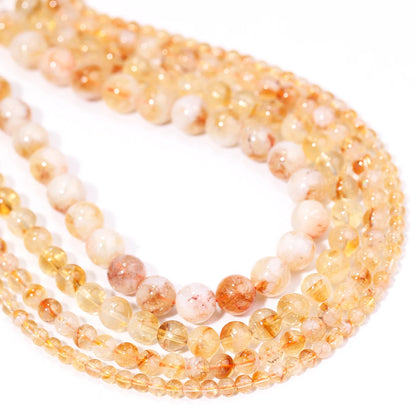 天然黄水晶圆珠手串/串珠｜4/6/8/10mm 开运能量水晶DIY
