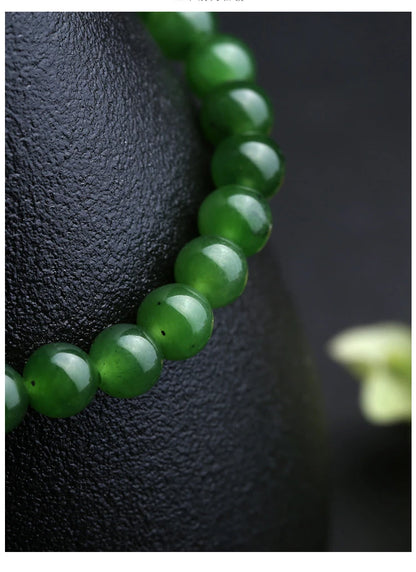 Hetian Jade Barrel Bracelet | Single-Loop Feng Shui Charm
