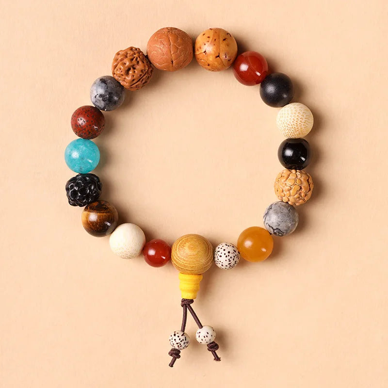 Bodhi 18-Seed Multi-Treasure Temple Bracelet – Feng Shui Amulet