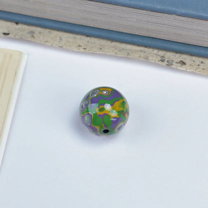 Antique Wood Circle Bracelet with Mother-of-Pearl Luck Charm