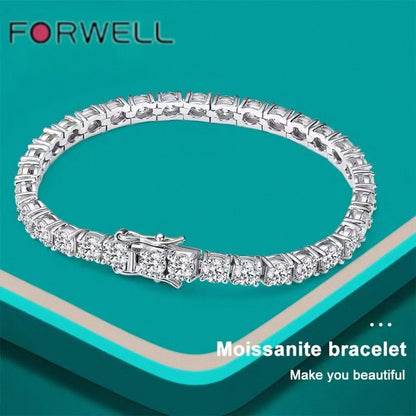Moissanite Tennis Bracelet S925 18K White Gold｜Luck & Clarity