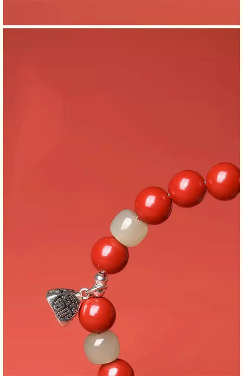 Cinnabar Ben Ming Nian Red-Rope Wealth Amulet Bracelet