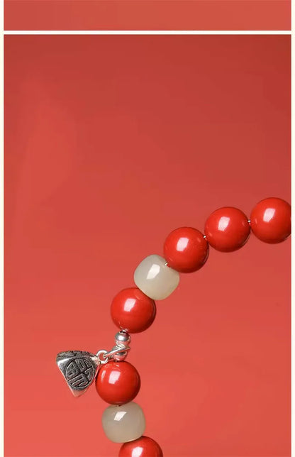 Cinnabar Ben Ming Nian Red-Rope Wealth Amulet Bracelet